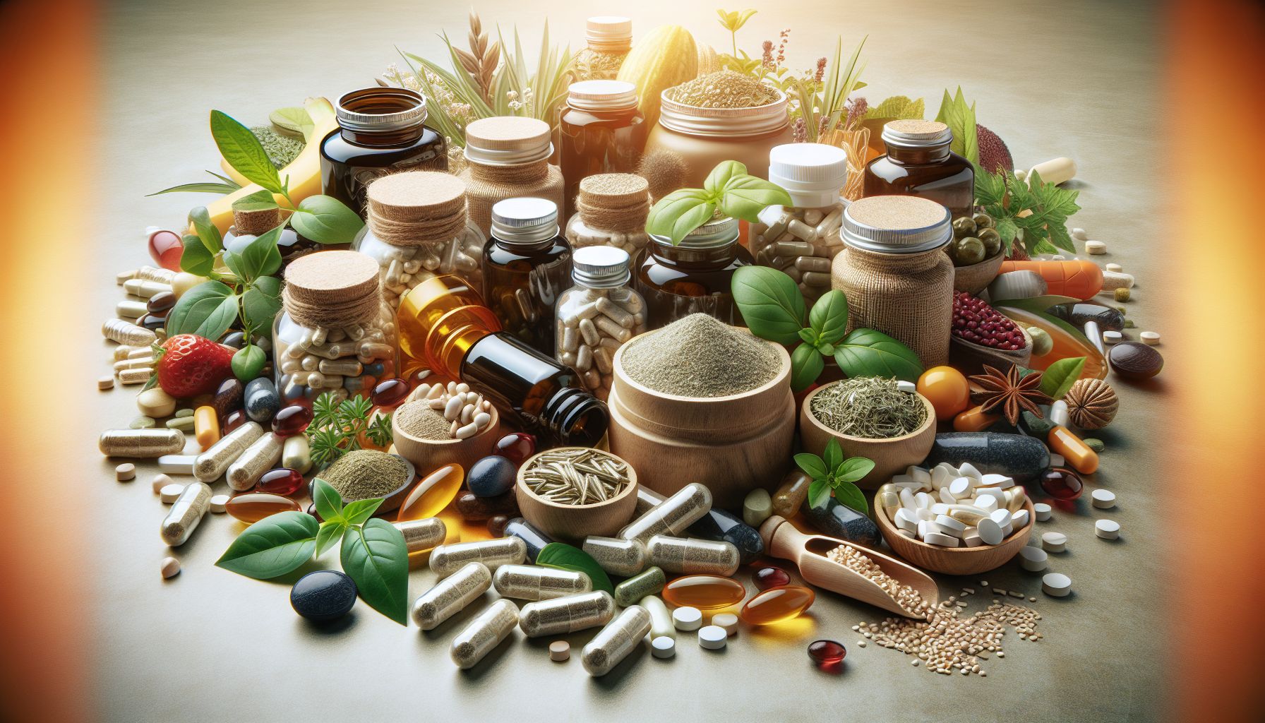 Various Men's Sexual Health Supplements on a Table